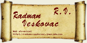 Radman Veškovac vizit kartica